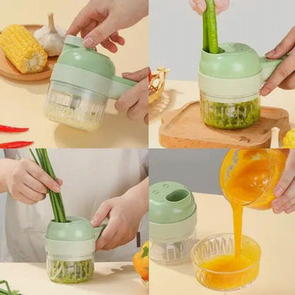 4-in-1 Electric Vegetable Cutter, Slicer, Grater, Chopper
