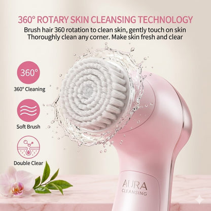 5-in-1 Portable Electric Facial Cleansing Brush & Massager – Radiant Skin Care Tool