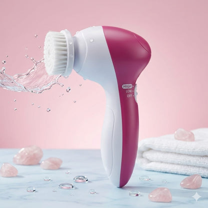 5-in-1 Portable Electric Facial Cleansing Brush & Massager – Radiant Skin Care Tool