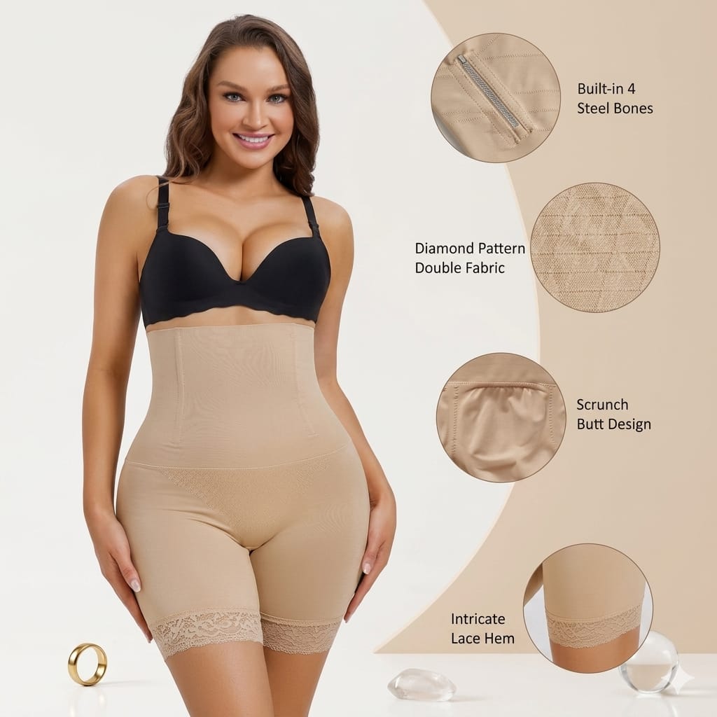 Premium High-Waisted Seamless Body Shaper & Thigh Slimmer
