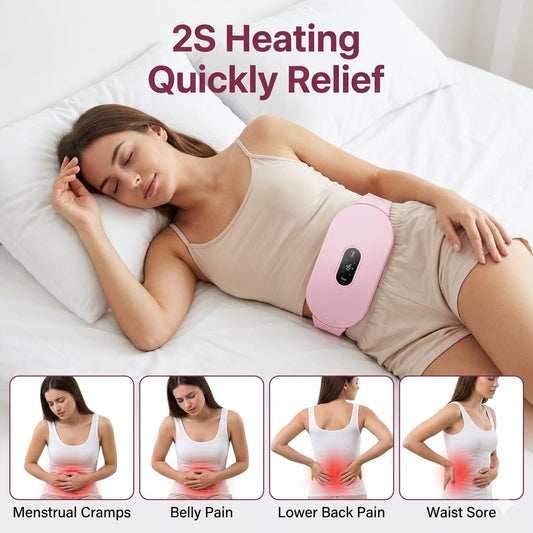 Smart Period Cramp Relief Massager & Heating Pad – Portable Pain Relief Belt