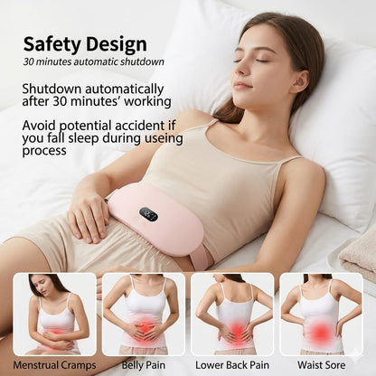 Smart Period Cramp Relief Massager & Heating Pad – Portable Pain Relief Belt