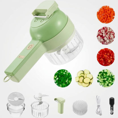 4-in-1 Electric Vegetable Cutter, Slicer, Grater, Chopper