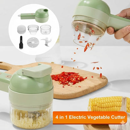 4-in-1 Electric Vegetable Cutter, Slicer, Grater, Chopper