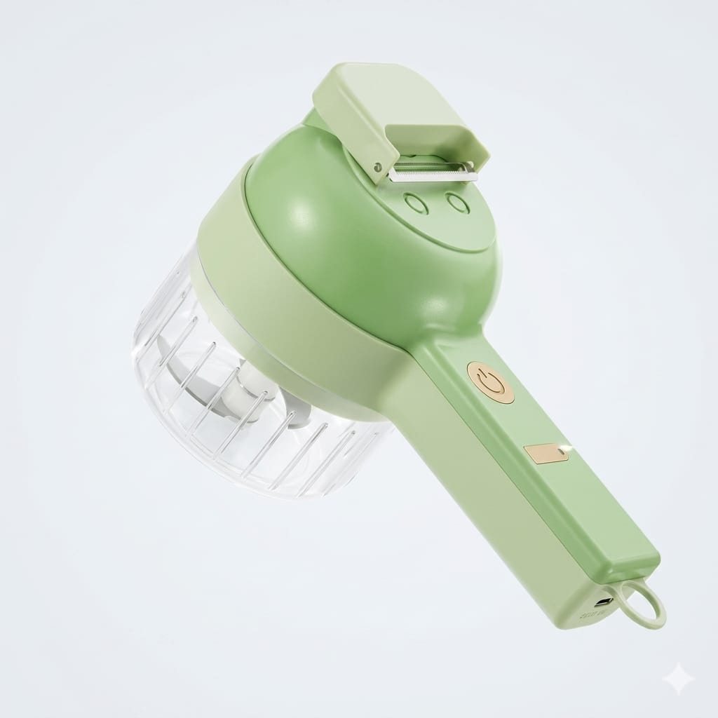 4-in-1 Electric Vegetable Cutter, Slicer, Grater, Chopper